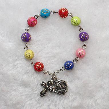 8mm Cross Beaded Finger Rosary (CE057)