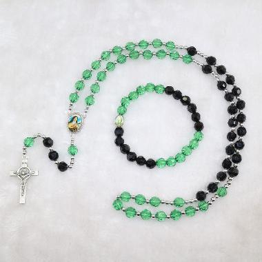 8mm rosary necklace with crucifix pendant (CRS004)