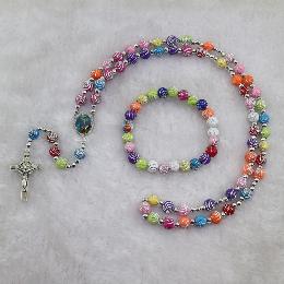 8mm knot rosary with crucifix (CRS013)