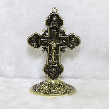 8.6cm religious Juses metal standing crucifix (CA097)